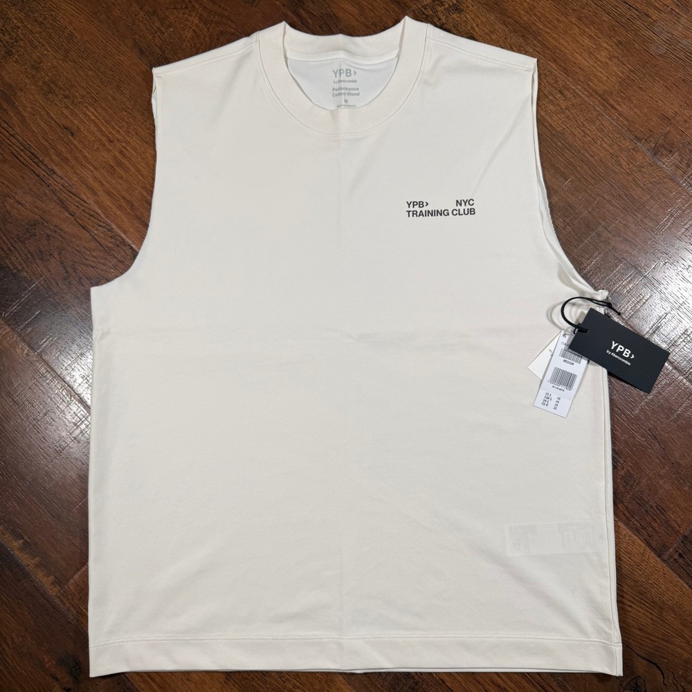 YPB by Abercrombie NYC Training Club Muscle Tank Cream Performance Cotton Medium